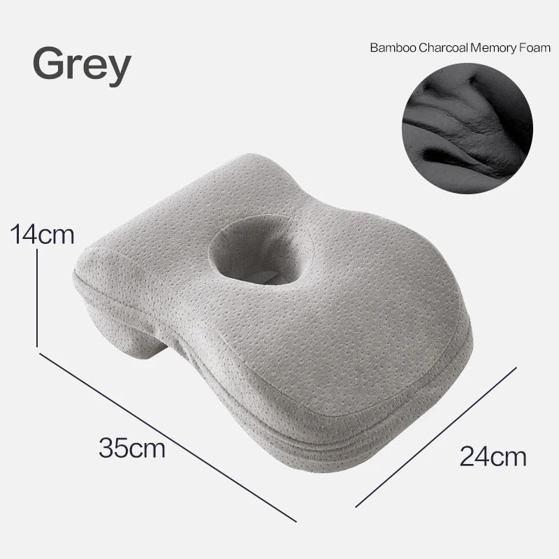 Memory Foam Nap Pillow – Orthopedic Neck and Head Support for Travel, Office, and Desk Rest - Delicate Leather