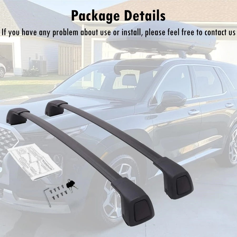 Lockable Roof Rack Cross Bars for Hyundai Palisade (2019-2024) - Aluminum Roof Rail Cargo Carrier - Delicate Leather