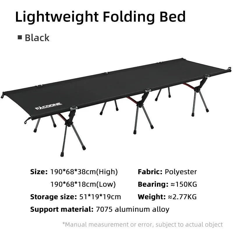 Folding Camping Cot – Portable Outdoor Bed for Comfortable Sleeping - Delicate Leather