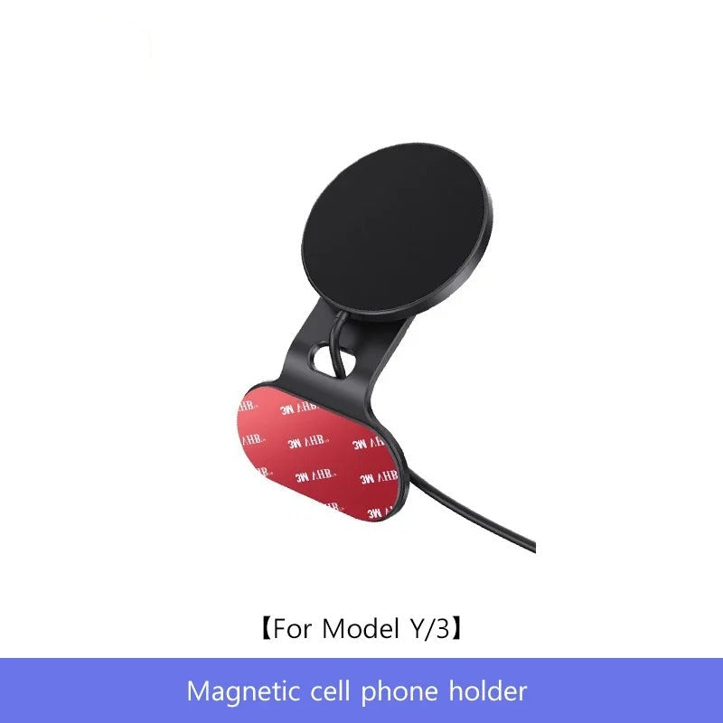 Ultra-Thin Dashboard Display with Wireless Magnetic Charging – Tesla Model Y & Model 3 - Delicate Leather