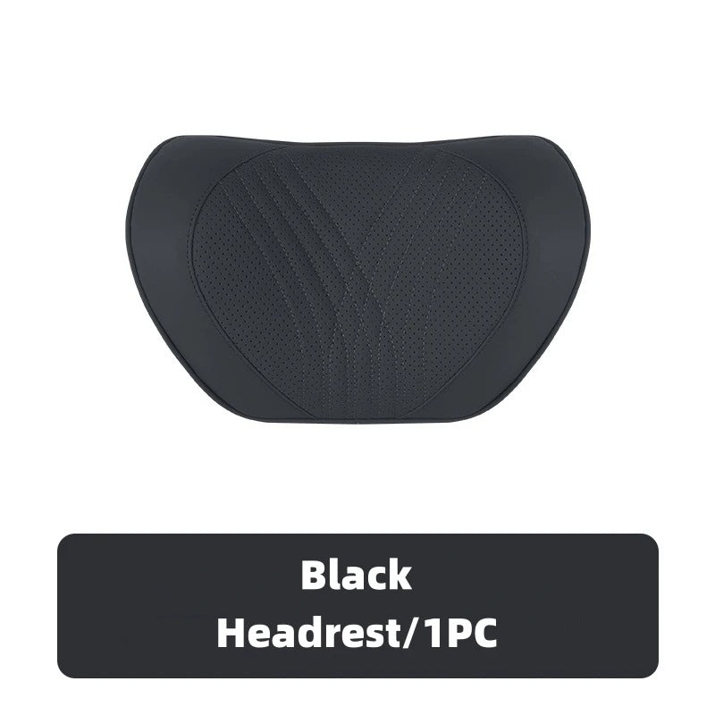 High-End Leather Car Seat Headrest and Neck Pillow with Soft Latex Back Support – Multifunctional Pillow and Quilt Set