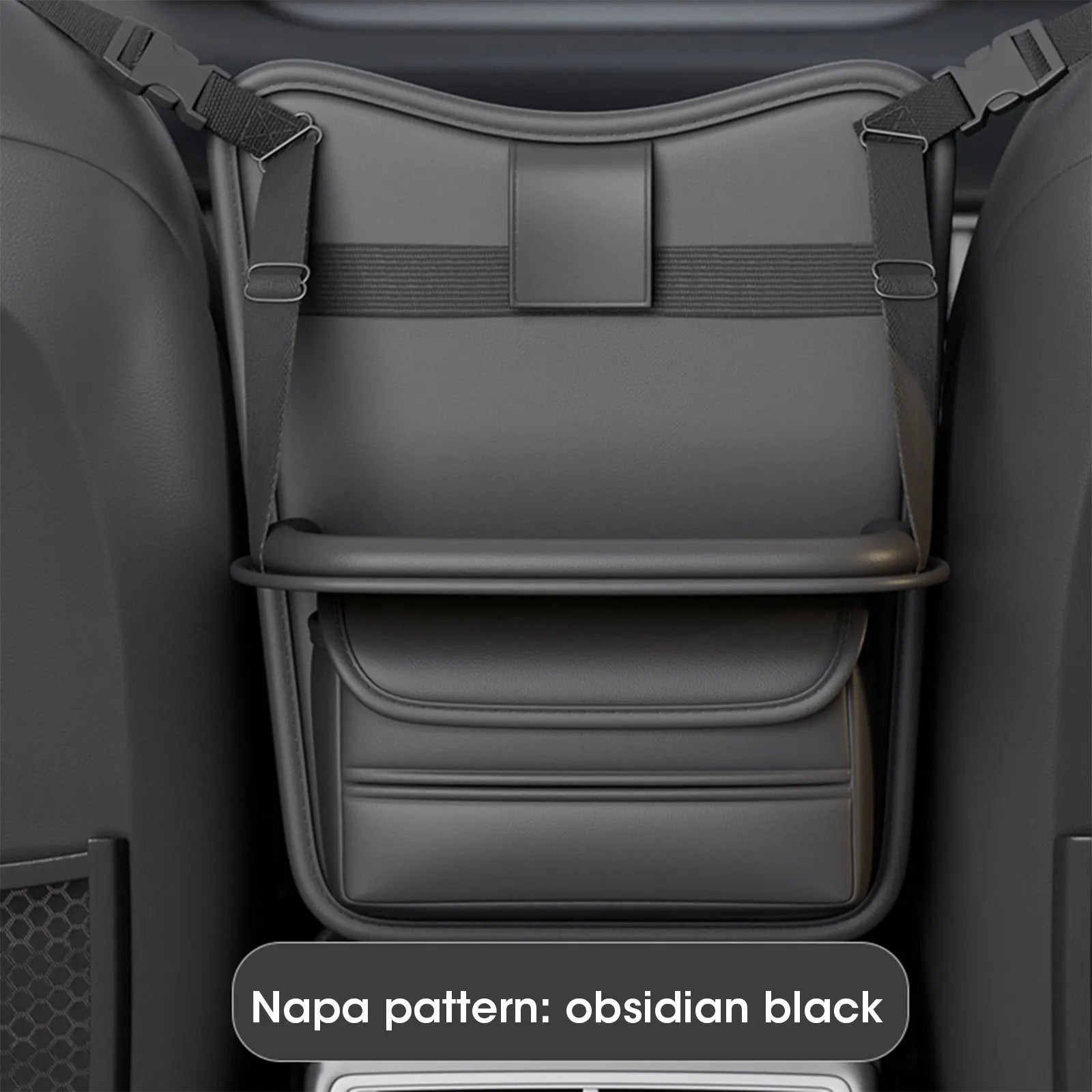 Car Handbag Holder – 3-IN-1 Mesh Organizer Net for Purse, Book, Phone, and Tissue Storage - Delicate Leather