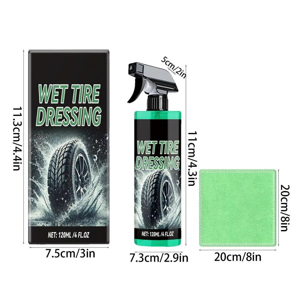 Long-Lasting Tire Shine Spray – 120ml UV Protection & Waterproof Tire Coating Foam - Delicate Leather