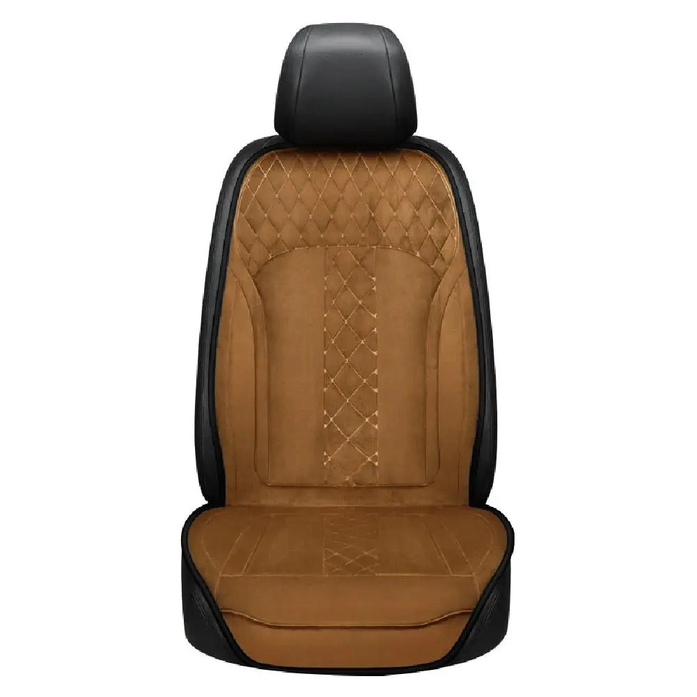 Universal Car Heated Seat Cushion – 12V/24V Heating Pad for Full Back with 2 Levels - Delicate Leather