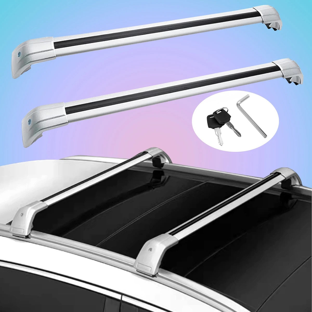 2PCS Roof Rack Crossbars for BYD SEAL U, SONG Plus EV, and SONG Plus DMI (2023-2024) - Lockable Aluminum Alloy