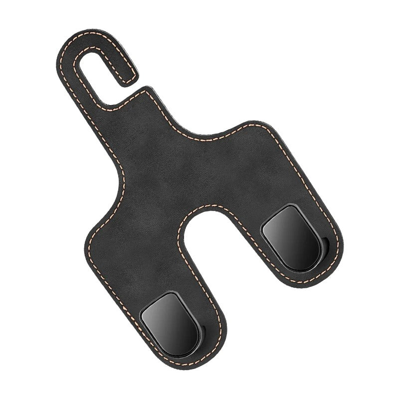 Double Hook Seat Back Storage – Flip Fur Leather Hooks for Car Front Seat - Delicate Leather