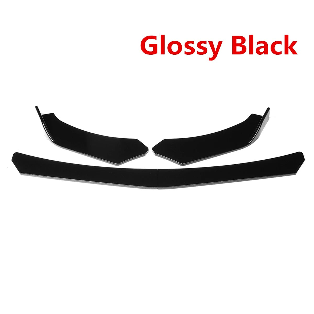 4PCS Universal Car Front Bumper Splitter Lip Diffuser – Glossy Black Body Kit - Delicate Leather