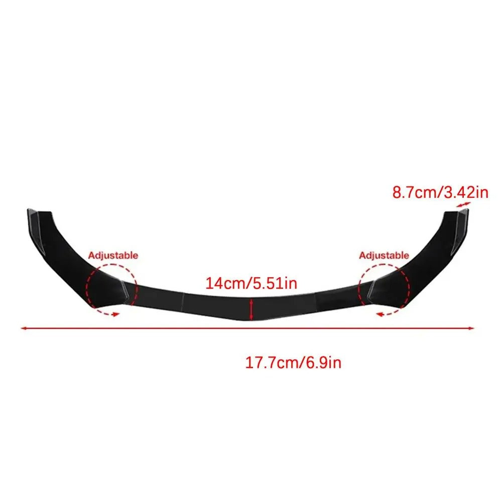 Adjustable Front Bumper Lip Splitter – Universal Fit Body Kit Spoiler - Delicate Leather