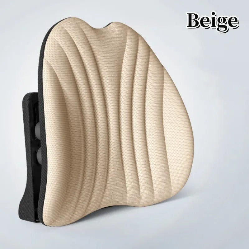 Car Lumbar Support Cushion – Ergonomic Back Pillow for Cars and Office Use - Delicate Leather