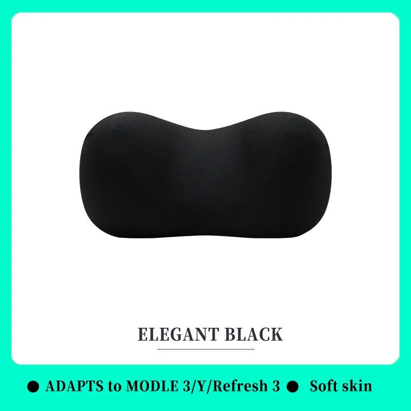 Neck Pillow Headrest for Tesla Model 3 and Model Y 2024 – Premium Seat Support Accessory - Delicate Leather
