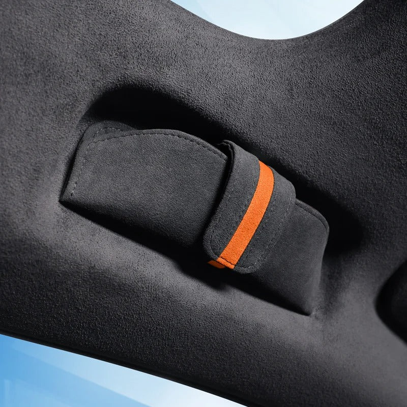 Alcantara Suede Magnetic Sunglasses Holder – Stylish Car Glasses Case Storage Box - Delicate Leather