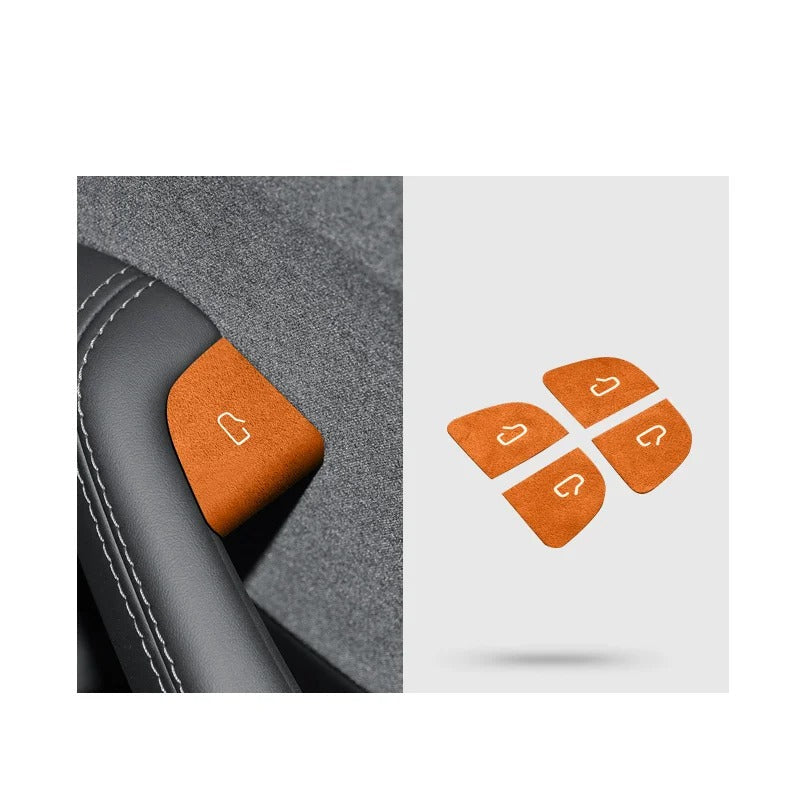 Ultra-Thin Suede Car Door Switch Sticker – Button Decoration and Protection for All Car Models - Delicate Leather