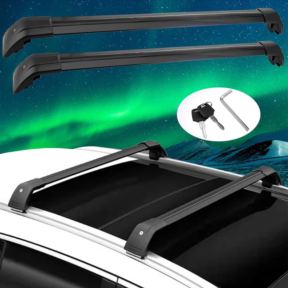 2pcs Lockable Aluminum Roof Rack Crossbars for Porsche Macan (2014-2023) - Adjustable Luggage Carrier