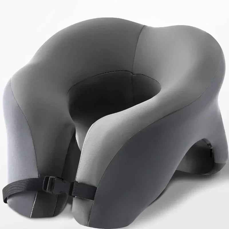 U-Shaped Memory Foam Nap Pillow – Portable Neck Pillow for Office, Travel, and Student Use - Delicate Leather