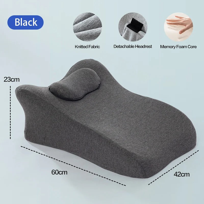 Multifunctional Prone Sleeping Pillow – Ergonomic Memory Foam Cushion for Bed Rest & Relaxation - Delicate Leather