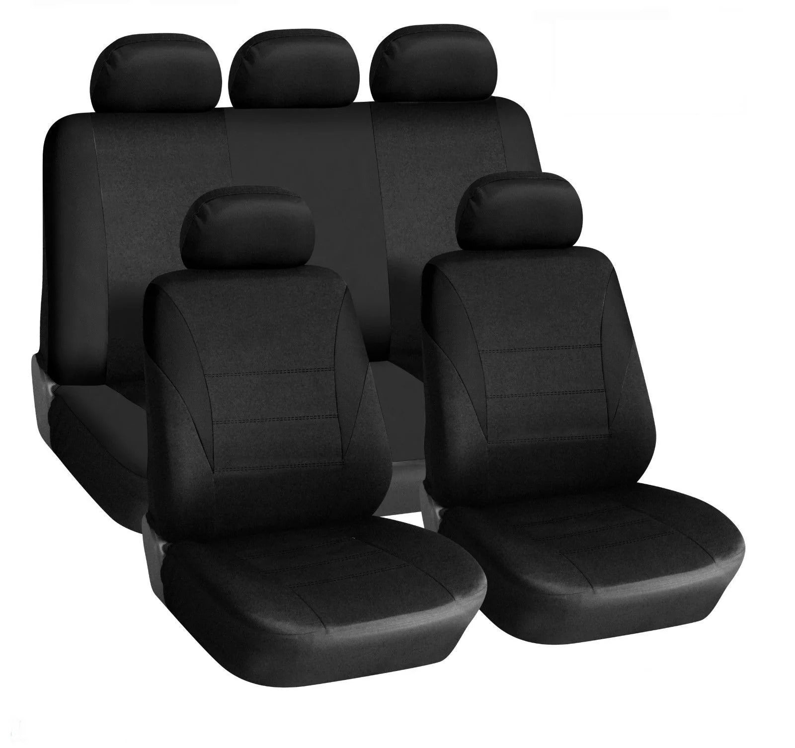 Universal Breathable Fabric Car Seat Covers Full Set - Four-Season Protection for Trucks, Vans, and SUVs - Delicate Leather