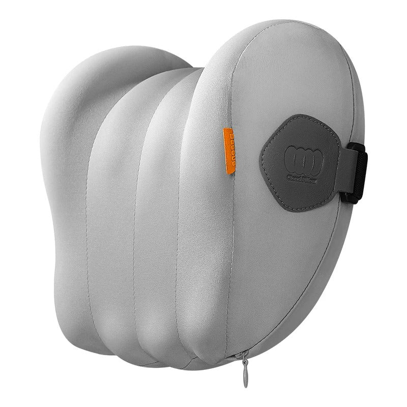 Car Headrest and Waist Pillow – 3D Memory Foam Neck and Lumbar Support Cushion - Delicate Leather