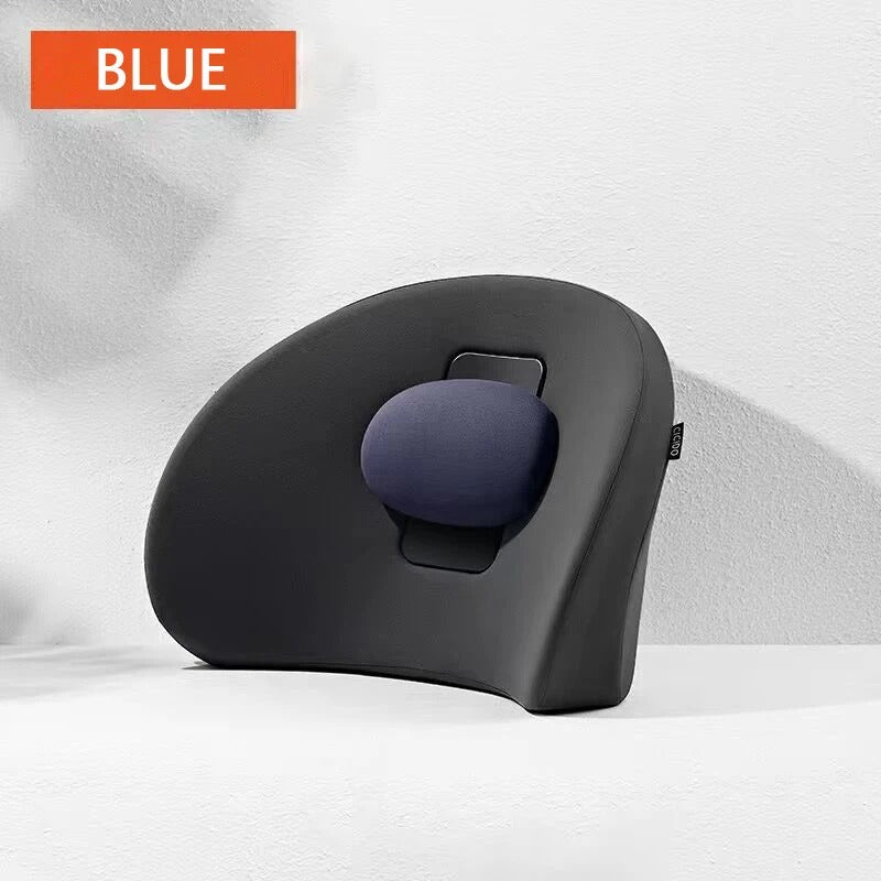 Memory Foam Car Seat Back Support – Lumbar Cushion for Low Back Pain Relief - Delicate Leather