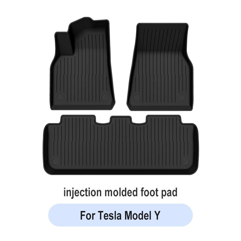 TPE Waterproof Anti-Slip Trunk Mat & Floor Liner Set for Tesla Model Y/3 Highland (2021-2024) - Delicate Leather