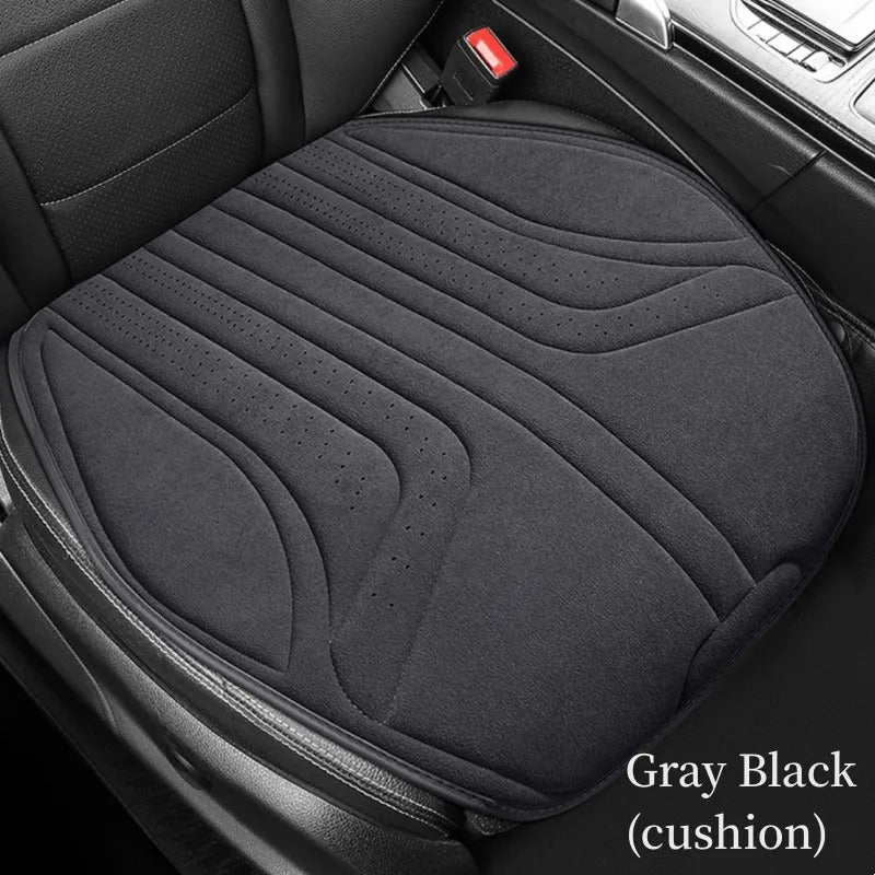 Suede Saddle Pad Car Seat Cushion – Anti-Slip Breathable Protector for Front Seats - Delicate Leather