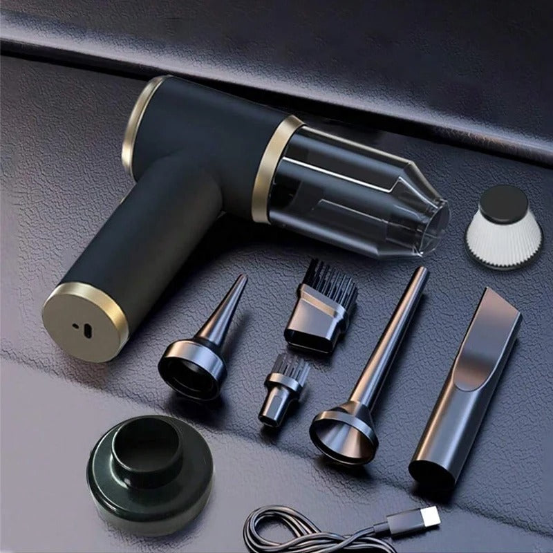 Mini Portable Wireless Car Vacuum Cleaner - Powerful Handheld Vacuum for Car and Home Cleaning - Delicate Leather