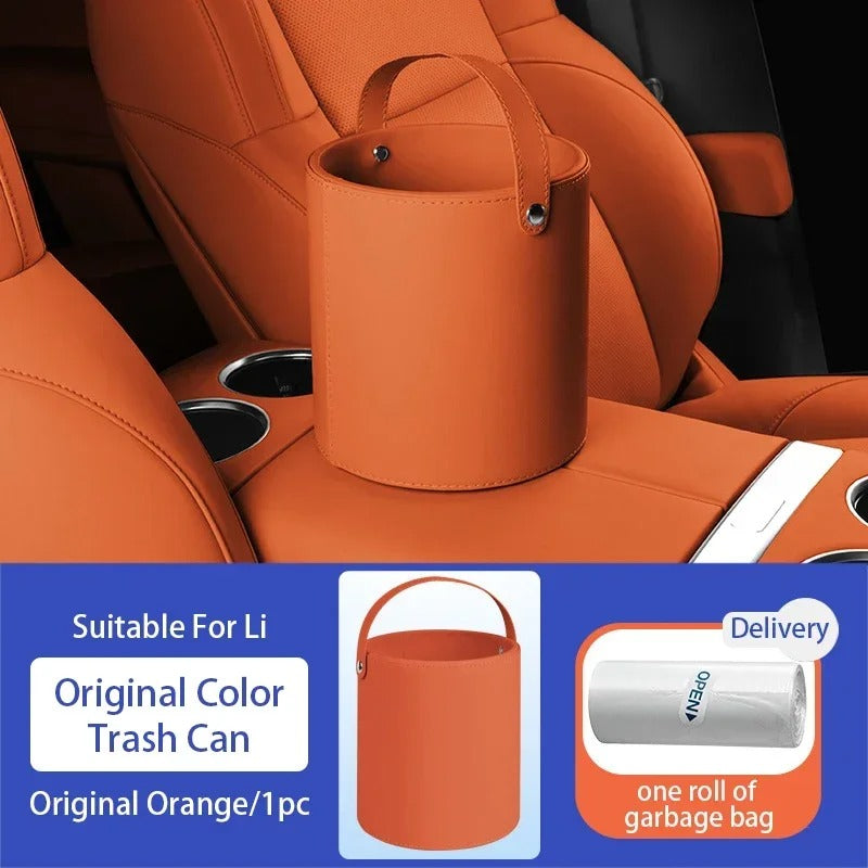 Multi-Functional Car Trash Can & Storage Organizer – For Leading Ideal Li L6/L7/L8/L9 ONE MEGA - Delicate Leather