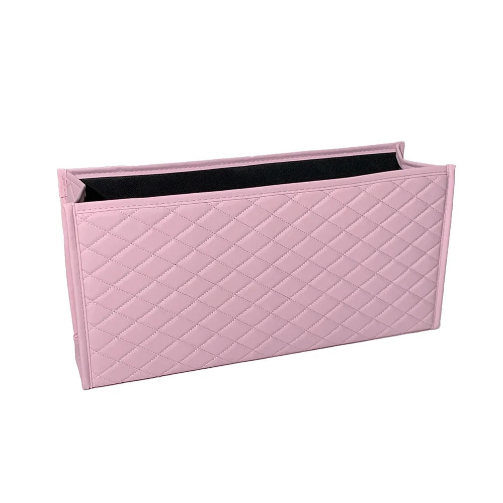 Pink Car Trunk Organizer Box – Large Foldable Cargo Storage for Car Accessories - Delicate Leather