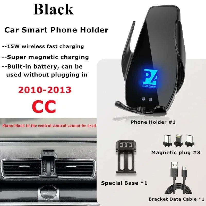 Wireless Charger Car Mount for Volkswagen CC (2010-2013) – Mobile Phone Holder & GPS Navigation Bracket