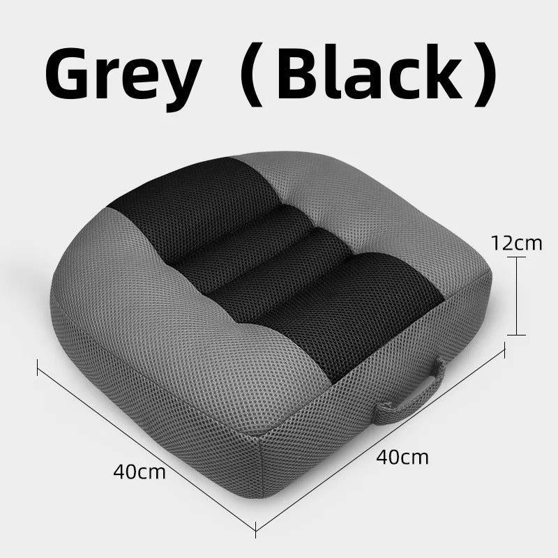 Portable Car Seat Booster Cushion - Heightening Driver Seat Pad for Enhanced Field of View - Delicate Leather