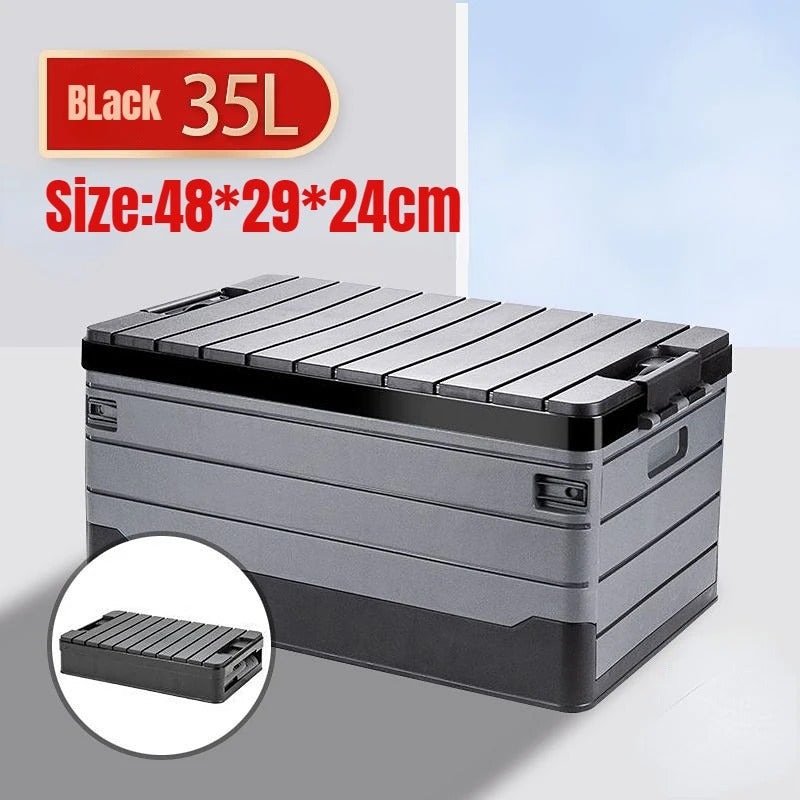 35L Foldable Car Trunk Storage Box – Portable Organizer for Vehicle Essentials - Delicate Leather