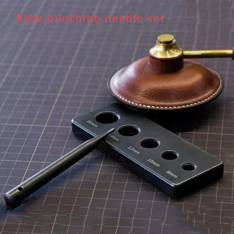 Stainless Steel Base Punching Needle Set – DIY Snap Fastener, Mounting, and Removing Tool for Leathercraft - Delicate Leather