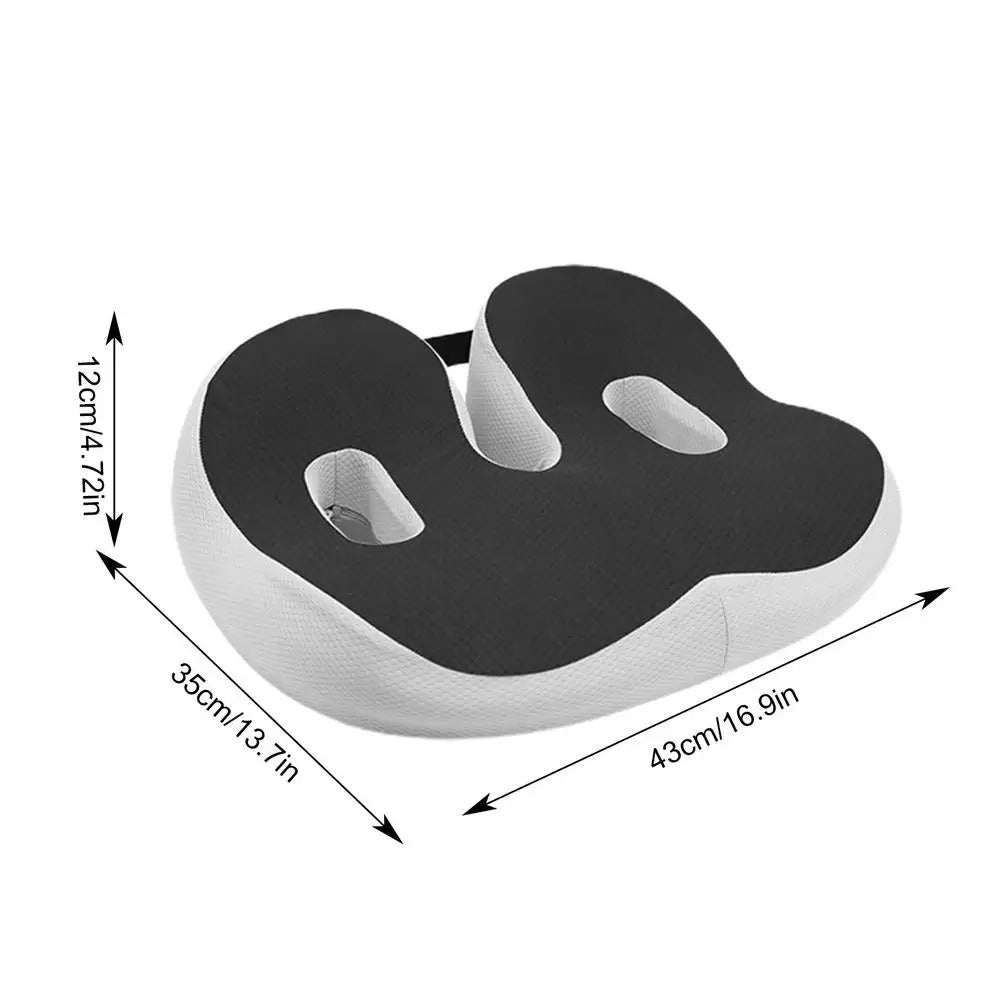 Orthopedic Memory Foam Seat Cushion – Non-Slip Comfort for Tailbone, Sciatica, and Back Pain Relief - Delicate Leather