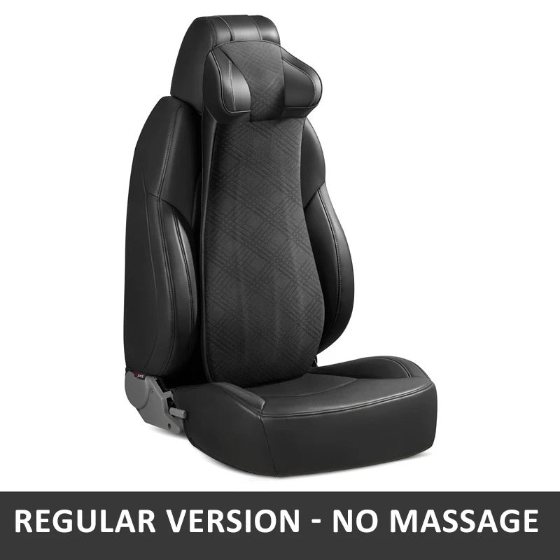 Memory Foam Car Neck Massage Pillow & Lumbar Support Cushion – Ergonomic Headrest for Travel and Auto Seat Comfort - Delicate Leather