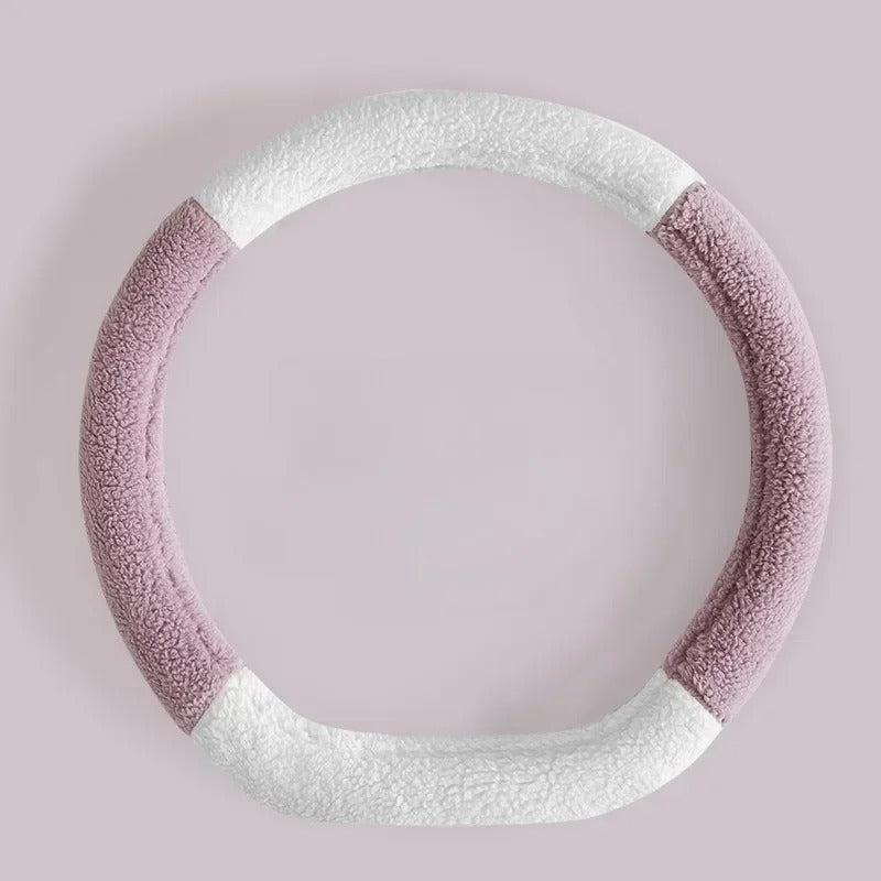 Short Plush Car Steering Wheel Cover – Cute and Warm Anti-Slip Case for Autumn and Winter - Delicate Leather