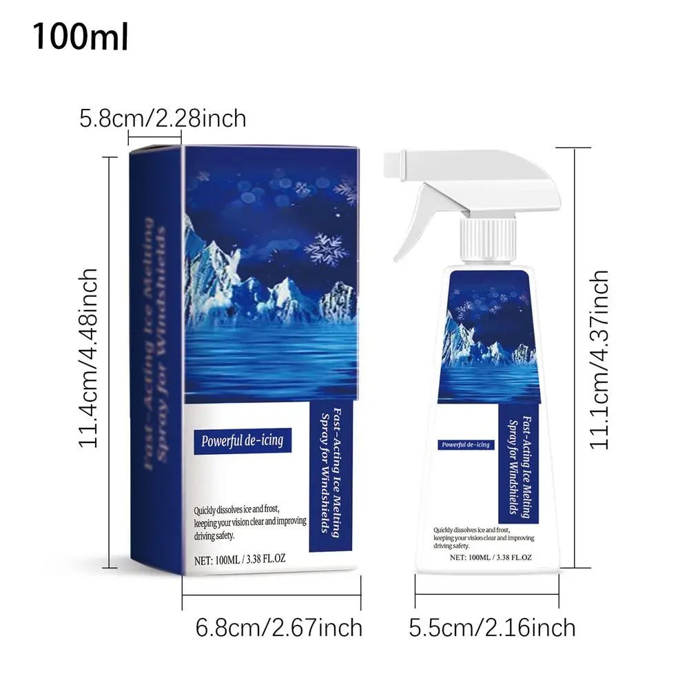 Car Windshield Deicer Spray – Anti-Frost Defrost Spray for Clear Visibility (100ml) - Delicate Leather