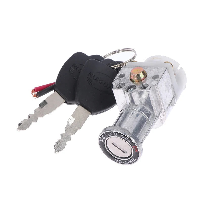 Bigger Head Electric Bicycle Ignition On/Off Key Switch - Heavy Load E-Bike Li-ion Battery Lock - Delicate Leather