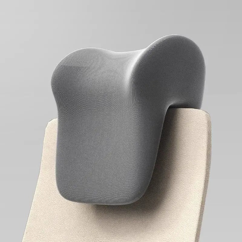 Multifunctional Office Chair Headrest – Memory Foam Neck Support and Nap Pillow with Ergonomic Design - Delicate Leather