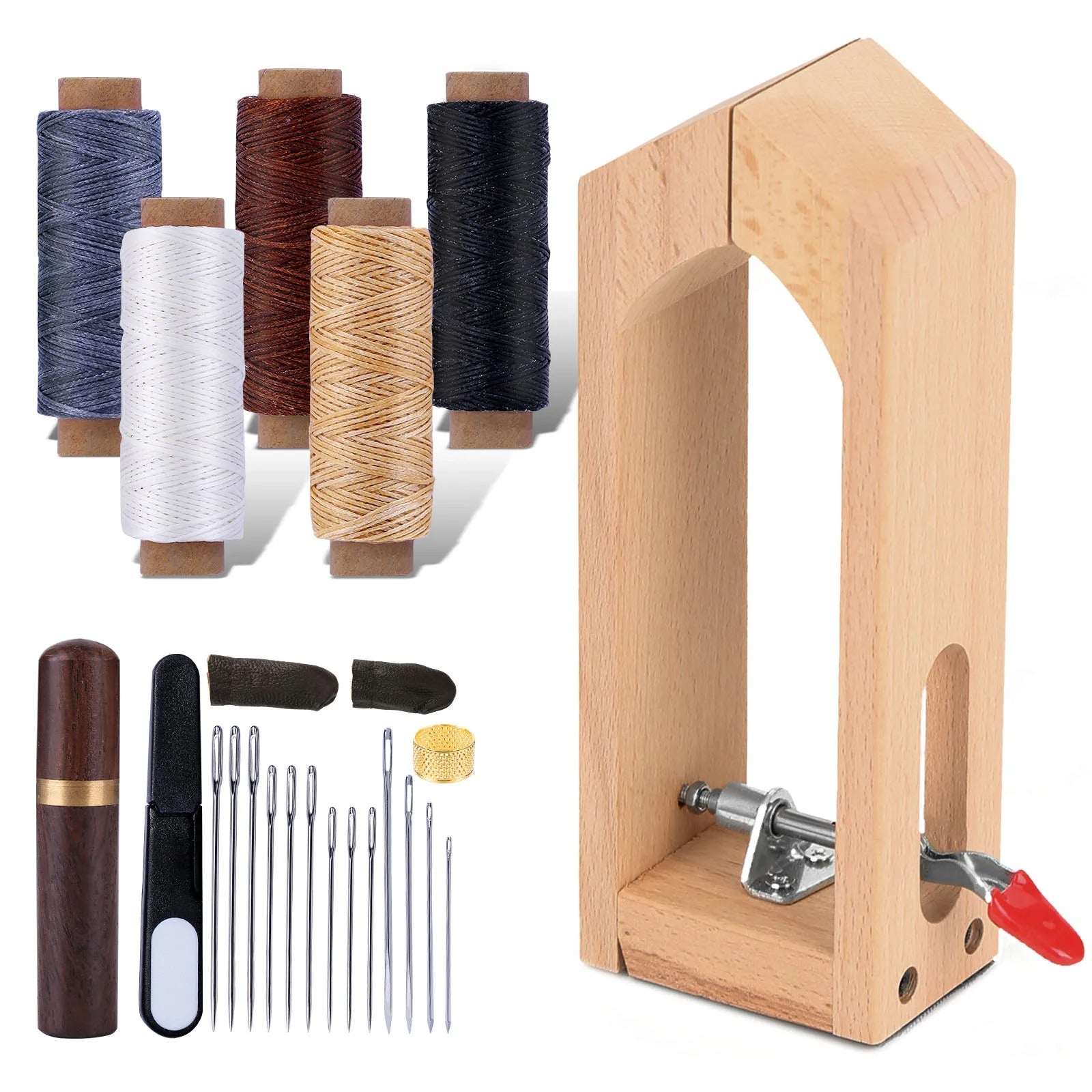 Leather Stitching Sewing Pony – Versatile Clamp with Needles and DIY Handworking Tools Set - Delicate Leather