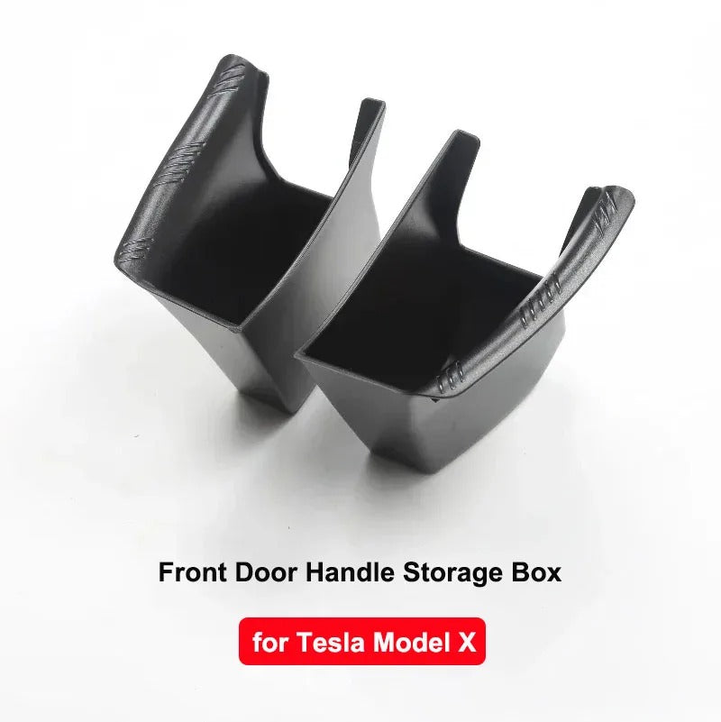 Tesla Model X 2023 Door Side Storage Box – Front Door Handle Tray Organizer - Delicate Leather
