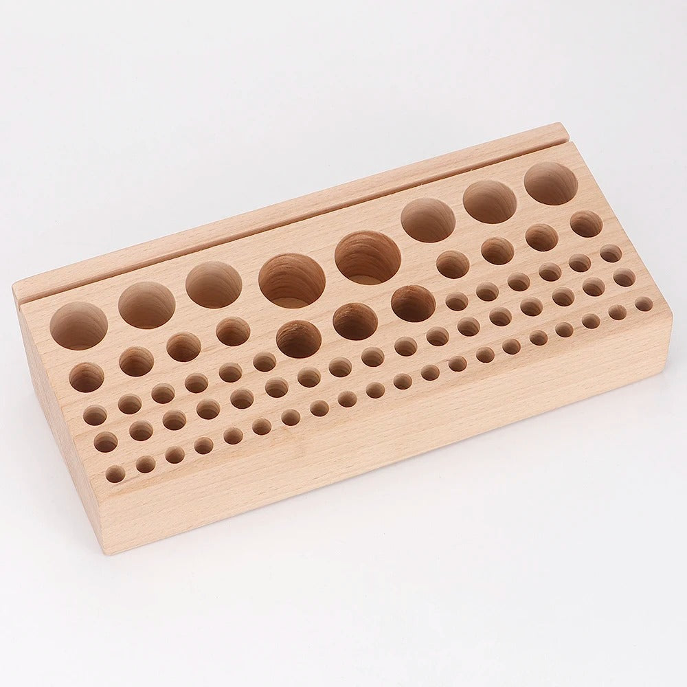 68-Hole Wooden Leather Craft Tool Holder – Professional Organizer for Leather Punch Tools and Accessories - Delicate Leather