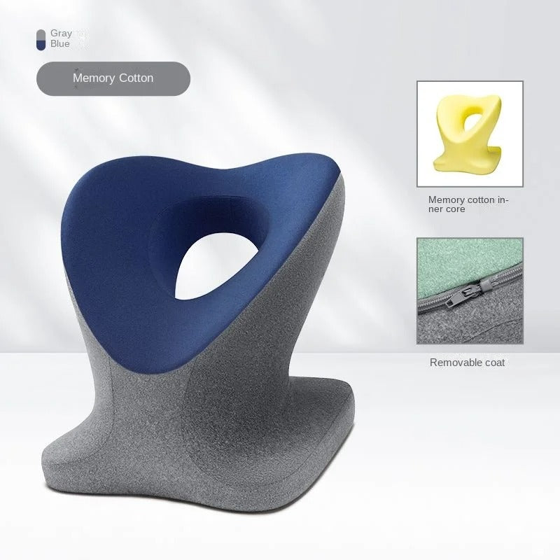 Memory Foam Nap Pillow – Orthopedic Travel Headrest & Neck Support for Office and Desk Sleeping - Delicate Leather