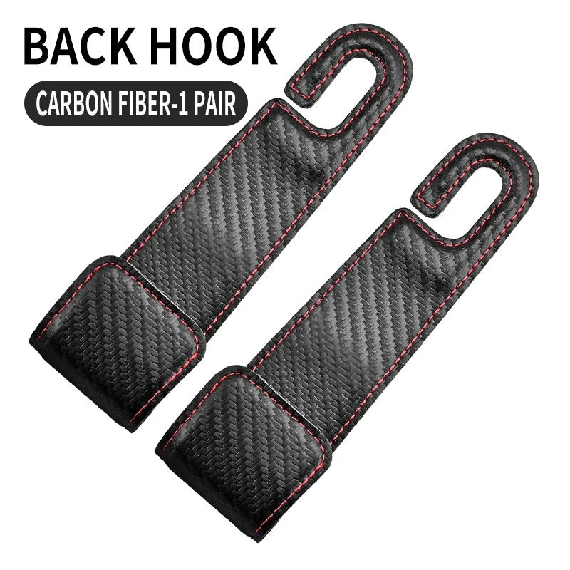 Car Seat Back Hooks – Leather Hooks for Small Object Storage
