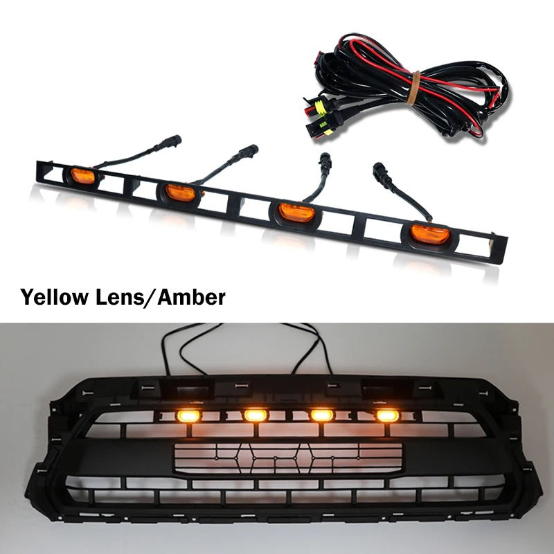 4pc LED Front Grille Lights Kit - Amber/White for 2012-2015 Toyota Tacoma - Delicate Leather