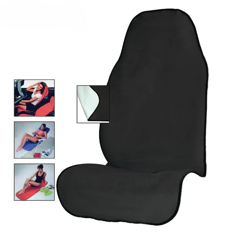 Towel Car Seat Cover for Athletes - Waterproof, Anti-Skid, and Portable for Gym, Beach & Outdoor Activities - Delicate Leather