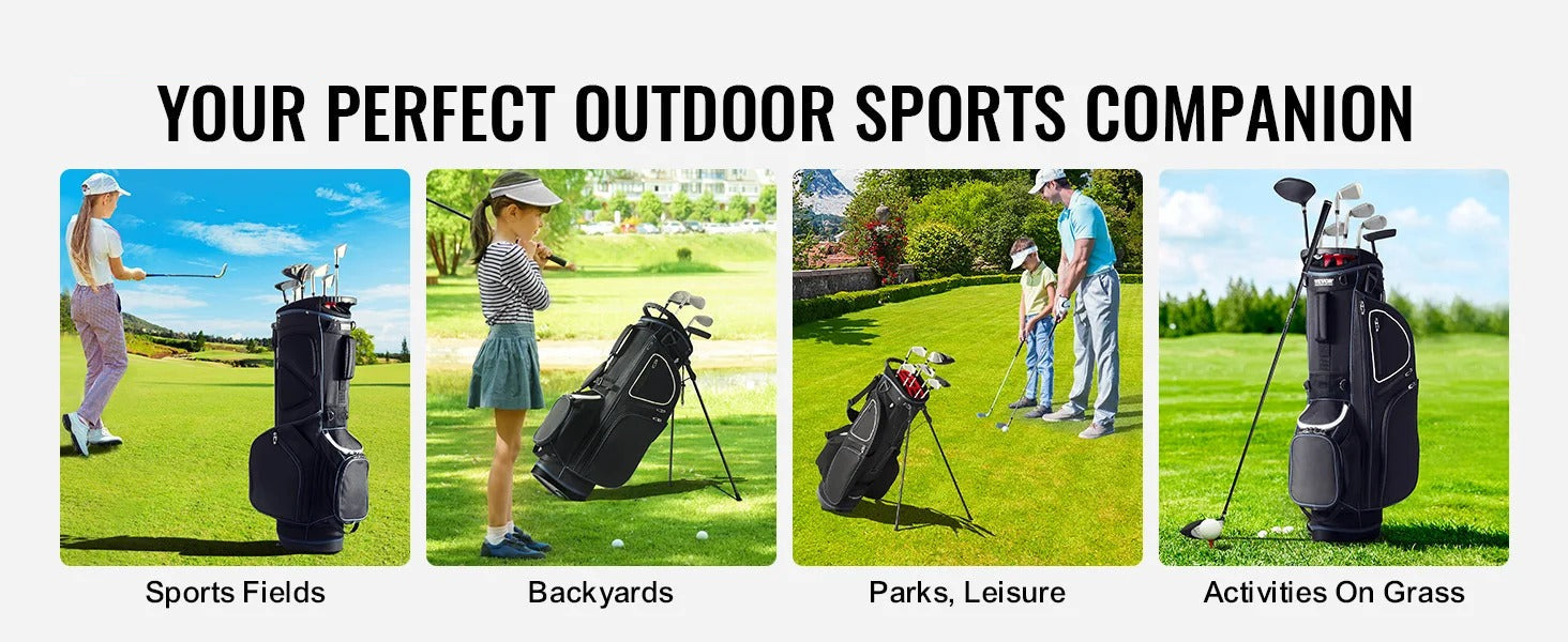 Premium Golf Cart Bag with 14-Way Organizer – Durable & Waterproof Golf Bag with Handles & Dust Cover - Delicate Leather