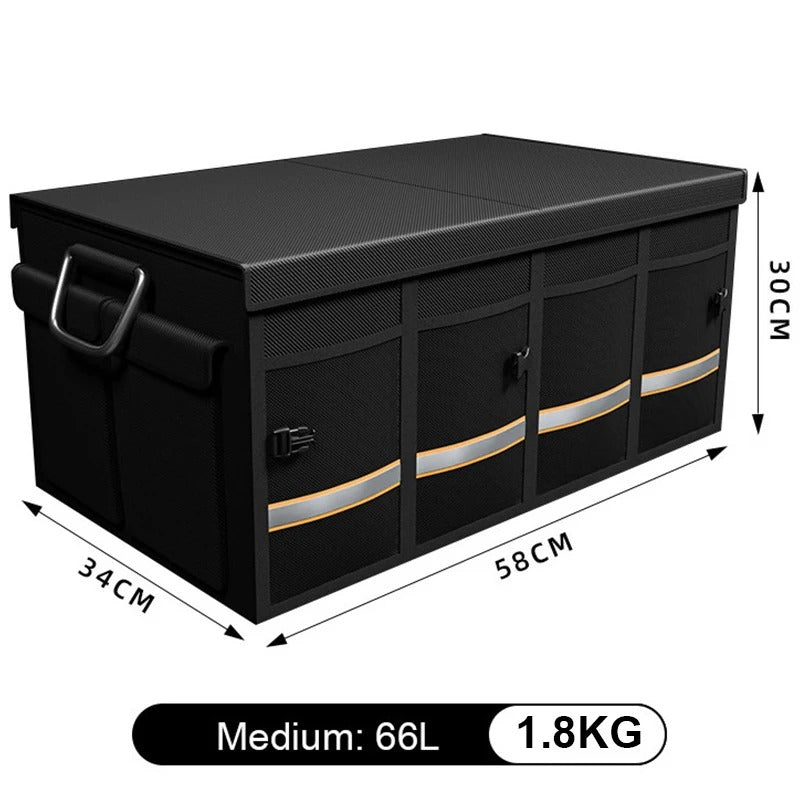 Foldable Car Trunk Storage Box – 46L/66L Multipurpose Organizer for Cars and SUVs - Delicate Leather