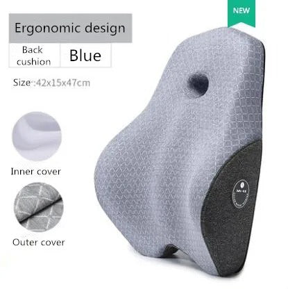 Memory Foam Cushion Set – Lumbar Support and Orthopedic Pillow for Improved Posture and Pain Relief - Delicate Leather