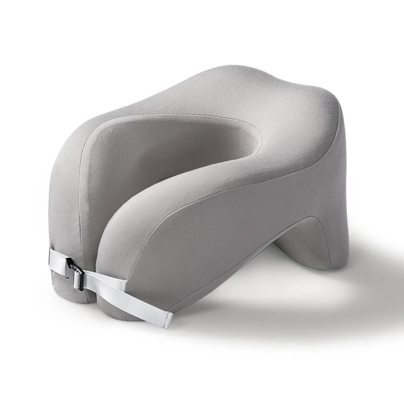 Travel Pillow – U-Shape Pure Memory Foam Neck Pillow for Airplane, Office, and Nap Use - Delicate Leather