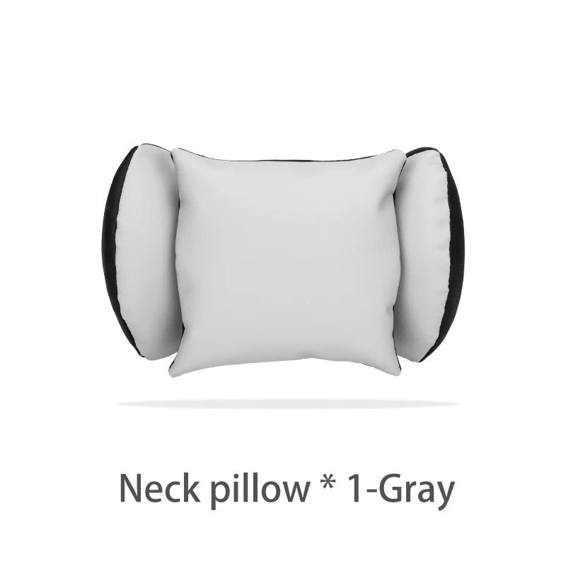 Leather Car Neck Pillow & Lumbar Support – Universal Headrest Cushion for Car - Delicate Leather