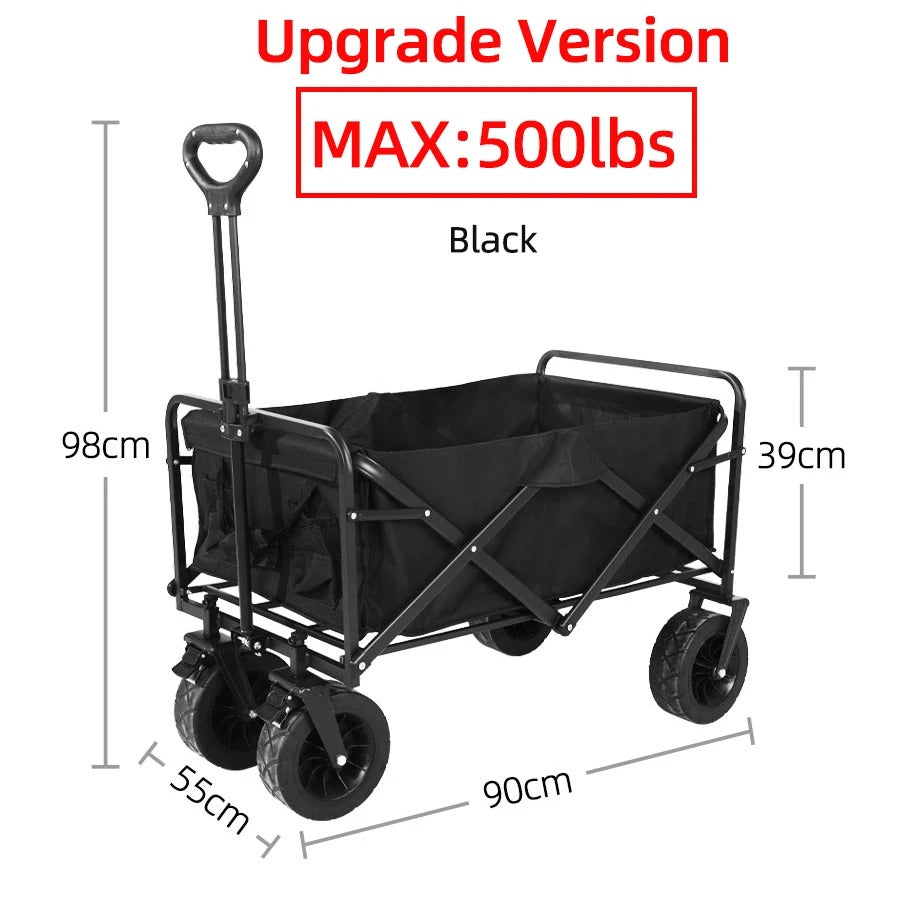 Collapsible Folding Utility Beach Cart – Heavy-Duty Large Capacity Wagon for Camping, Garden & Outdoor Use